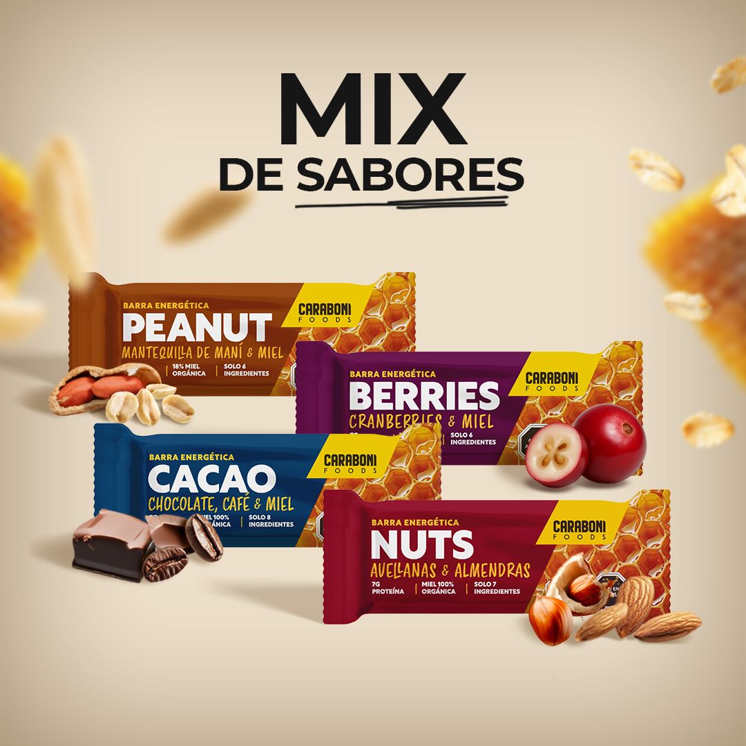 Pack MIX de sabores CaraboniFoods – 4 Sabores, 100% Naturales con Miel Cruda