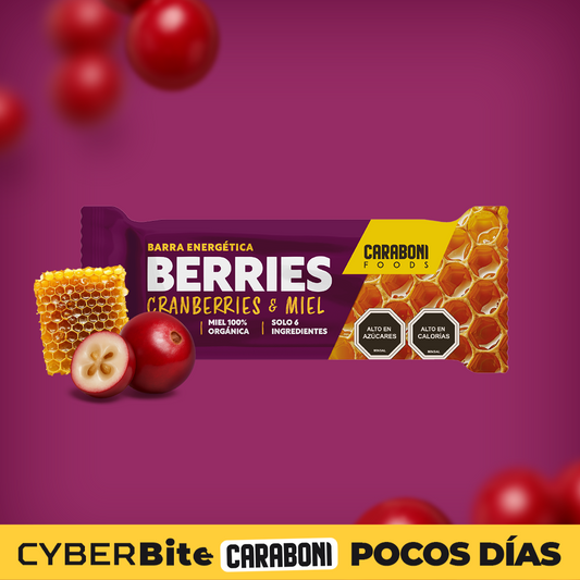 BERRIES | Cranberries + Miel Cruda Barra Energética 50 gr.