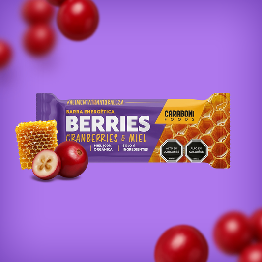 BERRIES | Cranberries + Miel Cruda Barra Energética 50 gr.