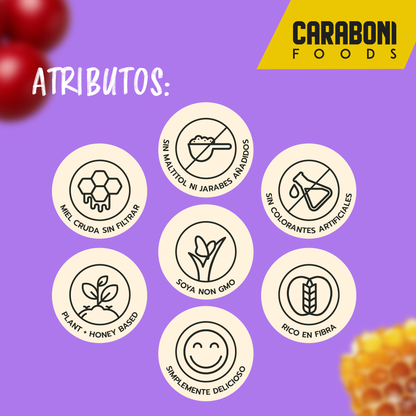 BERRIES | Cranberries + Miel Cruda Barra Energética 50 gr.