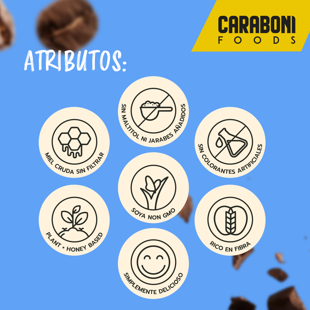 CACAO | Chocolate 100% Café de grano + Miel Cruda Barra Energética 50 gr.