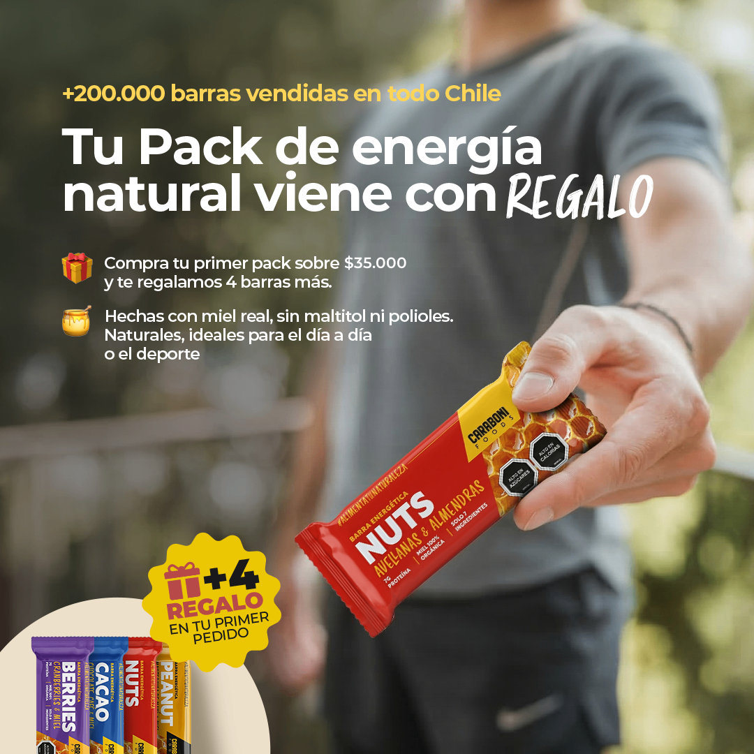 Tu pack de energía natural viene con regalo: 4 barras sobre $35.000