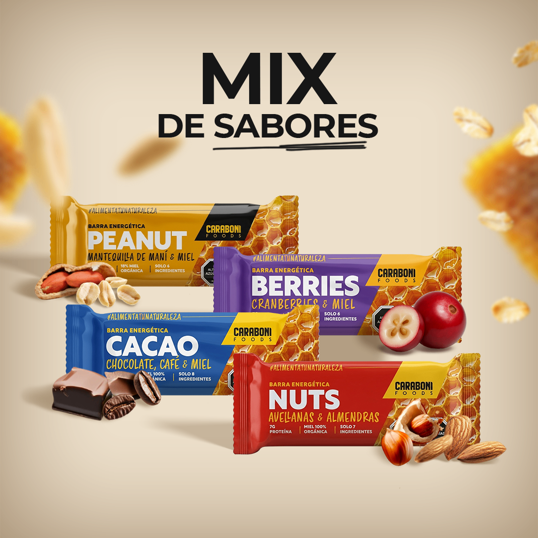 Pack MIX de sabores CaraboniFoods – 4 Sabores, 100% Naturales con Miel Cruda