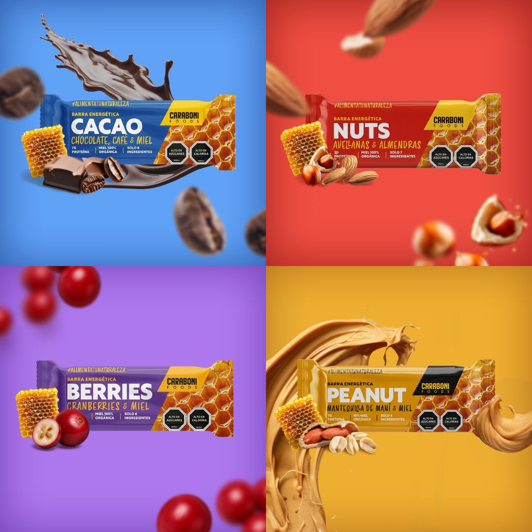 Pack MIX de sabores CaraboniFoods – 4 Sabores, 100% Naturales con Miel Cruda