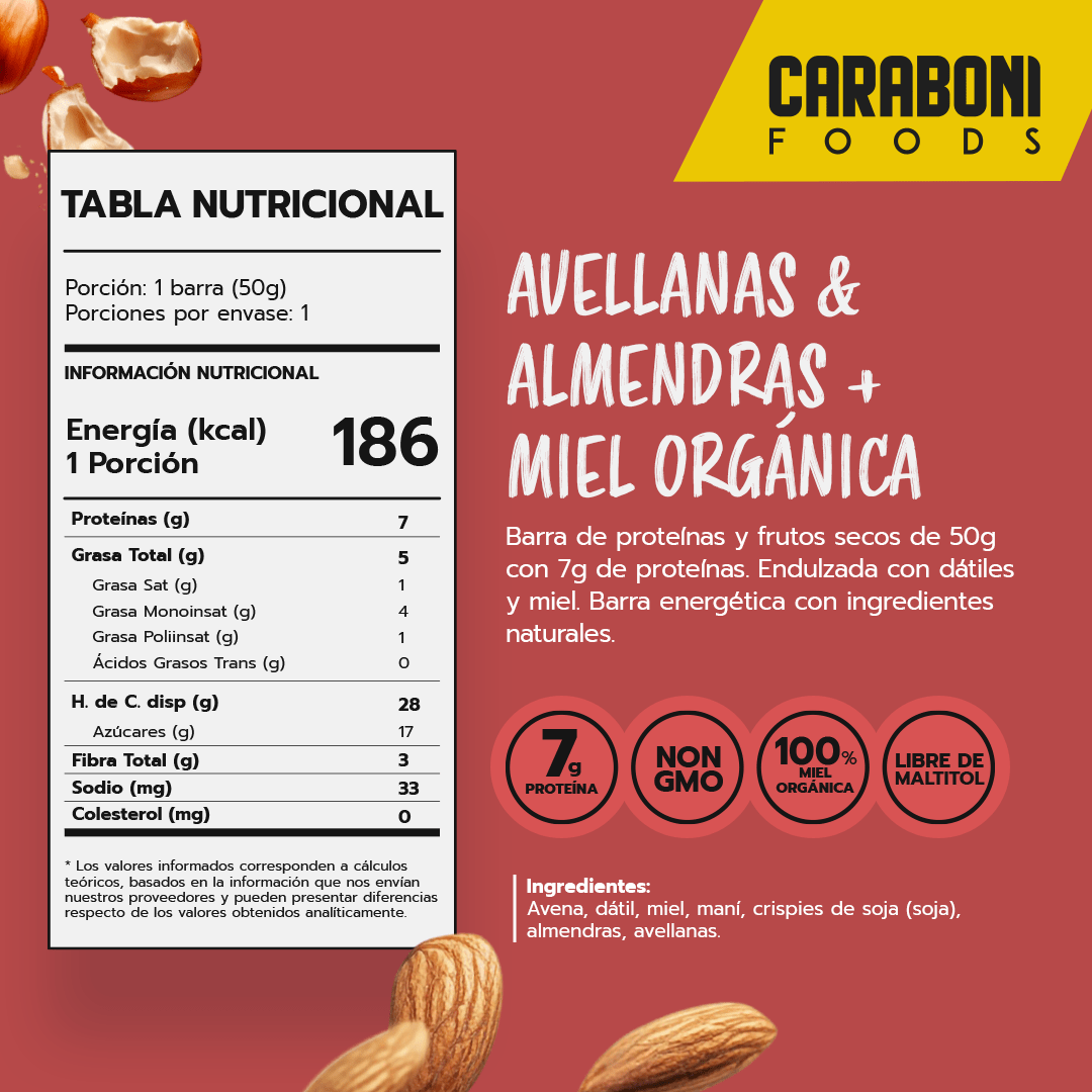 Almendra - Avellana Snack Energético 50 gr. - Caraboni Foods