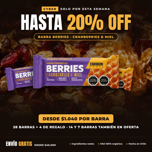 Cyber: Barra Berries hasta 20% OFF, desde $1.040 por barra
