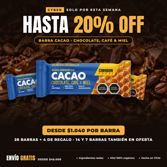 Cyber: Barra Cacao hasta 20% OFF, desde $1.040 por barra