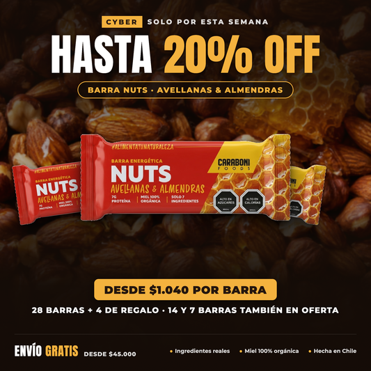 Cyber: Barra Nuts hasta 20% OFF, desde $1.040 por barra