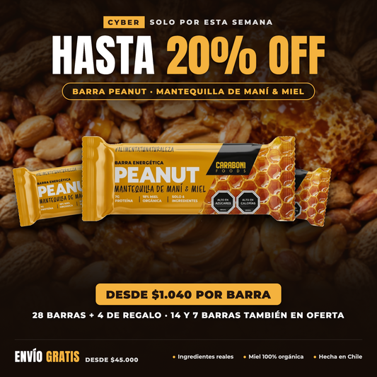 Cyber: Barra Peanut hasta 20% OFF, desde $1.040 por barra